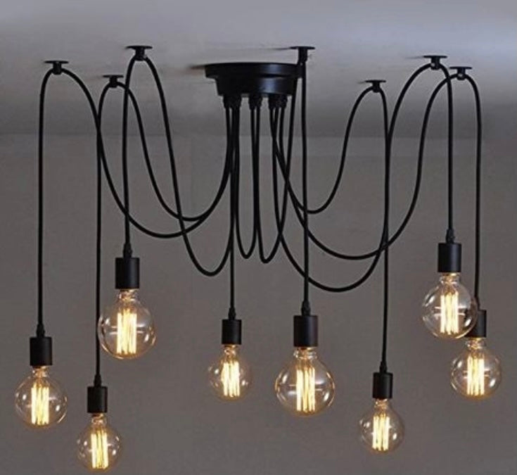 Black Edison vintage ceiling light with bulbs shop now