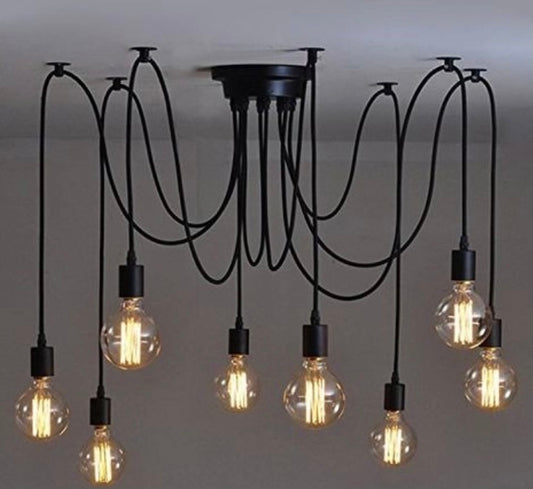 Black Edison vintage ceiling light with bulbs shop now