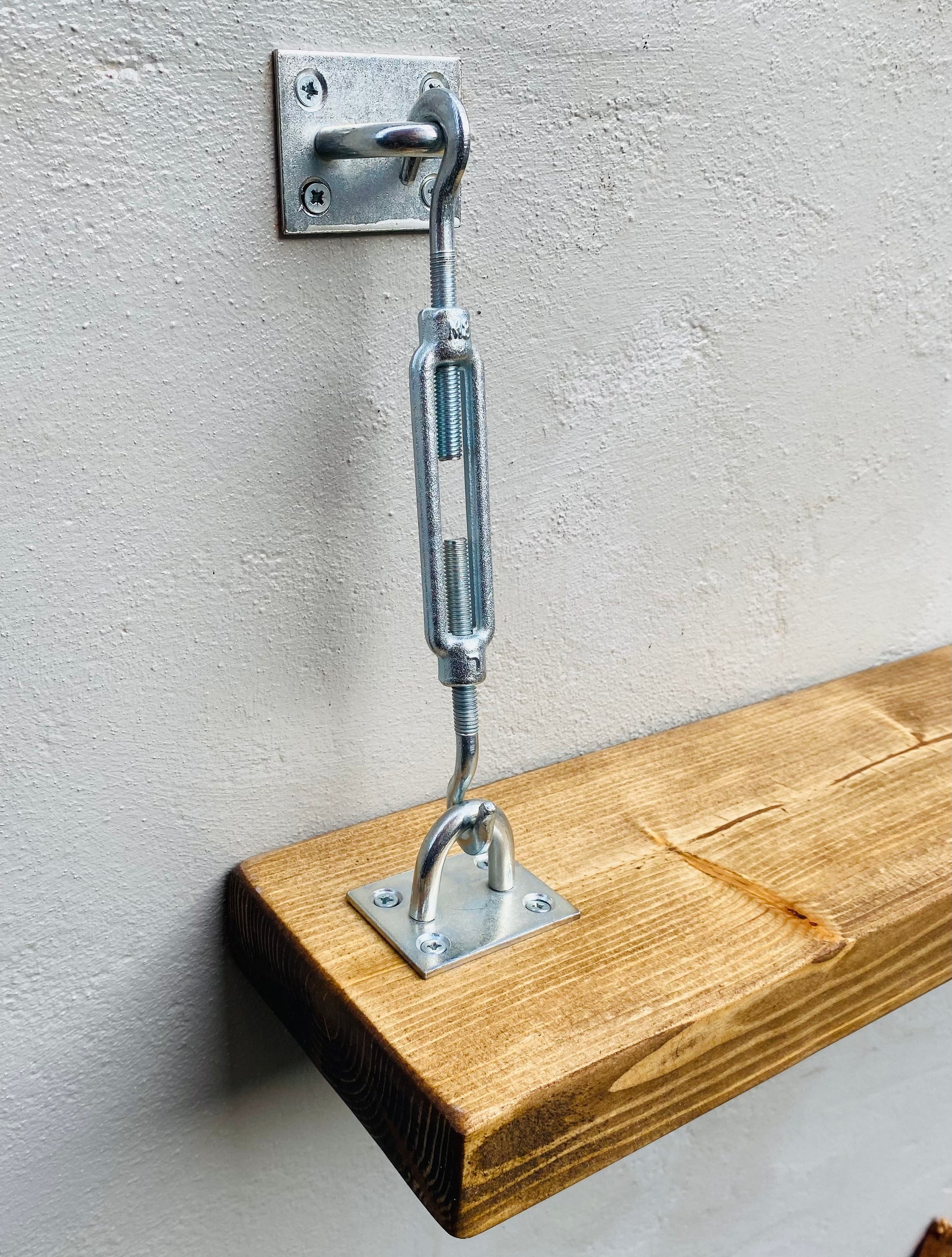 Rustic shelf with turnbuckle brackets wall mounted shop now