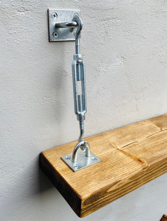Rustic shelf with turnbuckle brackets wall mounted shop now